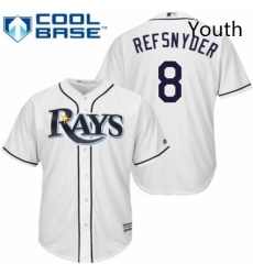 Youth Majestic Tampa Bay Rays 8 Rob Refsnyder Replica White Home Cool Base MLB Jersey Youth Majestic Tampa Bay Rays 8 Rob Refsnyder Replica White Home Cool Base MLB Jersey