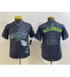 Youth Tampa Bay Rays 18 Shane McClanahan Charcoal 2024 City Connect Limited jerseys Youth Tampa Bay Rays 18 Shane McClanahan Charcoal 2024 City Connect Limited jerseys