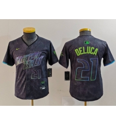 Youth Tampa Bay Rays 21 Jonny DeLuca Charcoal 2024 City Connect Limited Stitched Baseball Jersey 1 Youth Tampa Bay Rays 21 Jonny DeLuca Charcoal 2024 City Connect Limited Stitched Baseball Jersey 1