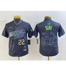 Youth Tampa Bay Rays 22 Jose Siri Charcoal 2024 City Connect Limited Stitched Baseball Jersey 4 Youth Tampa Bay Rays 22 Jose Siri Charcoal 2024 City Connect Limited Stitched Baseball Jersey 4