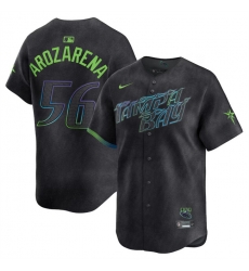 Youth Tampa Bay Rays 56 Randy Arozarena Charcoal 2024 City Connect Limited Stitched Baseball Jersey Youth Tampa Bay Rays 56 Randy Arozarena Charcoal 2024 City Connect Limited Stitched Baseball Jersey