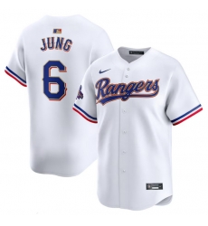 Men Texas Rangers 6 Josh Jung White 2024 Gold Collection Cool Base Stitched Baseball Jersey Men Texas Rangers 6 Josh Jung White 2024 Gold Collection Cool Base Stitched Baseball Jersey