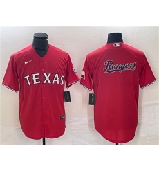 Men Texas Rangers Red Team Big Logo With Patch Cool Base Stitched Baseball Jersey Men Texas Rangers Red Team Big Logo With Patch Cool Base Stitched Baseball Jersey