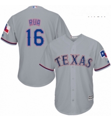 Mens Majestic Texas Rangers 16 Ryan Rua Replica Grey Road Cool Base MLB Jersey Mens Majestic Texas Rangers 16 Ryan Rua Replica Grey Road Cool Base MLB Jersey