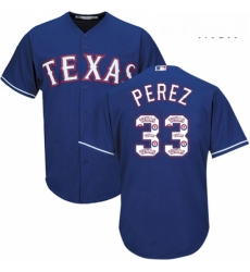 Mens Majestic Texas Rangers 33 Martin Perez Authentic Royal Blue Team Logo Fashion Cool Base MLB Jersey Mens Majestic Texas Rangers 33 Martin Perez Authentic Royal Blue Team Logo Fashion Cool Base MLB Jersey