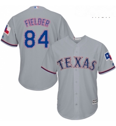 Mens Majestic Texas Rangers 84 Prince Fielder Replica Grey Road Cool Base MLB Jersey Mens Majestic Texas Rangers 84 Prince Fielder Replica Grey Road Cool Base MLB Jersey