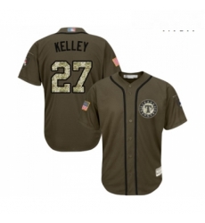 Mens Texas Rangers 27 Shawn Kelley Authentic Green Salute to Service Baseball Jersey Mens Texas Rangers 27 Shawn Kelley Authentic Green Salute to Service Baseball Jersey