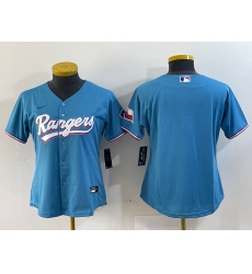 Women Texas Rangers Blank Blue With Patch Stitched Baseball Jersey Women Texas Rangers Blank Blue With Patch Stitched Baseball Jersey