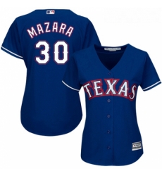 Womens Majestic Texas Rangers 30 Nomar Mazara Replica Royal Blue Alternate 2 Cool Base MLB Jersey Womens Majestic Texas Rangers 30 Nomar Mazara Replica Royal Blue Alternate 2 Cool Base MLB Jersey
