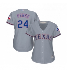 Womens Texas Rangers 24 Hunter Pence Replica Grey Road Cool Base Baseball Jersey Womens Texas Rangers 24 Hunter Pence Replica Grey Road Cool Base Baseball Jersey
