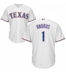 Youth Majestic Texas Rangers 1 Elvis Andrus Authentic White Home Cool Base MLB Jersey Youth Majestic Texas Rangers 1 Elvis Andrus Authentic White Home Cool Base MLB Jersey