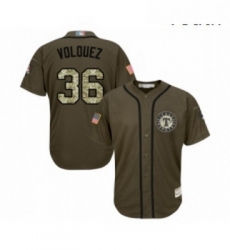 Youth Texas Rangers 36 Edinson Volquez Authentic Green Salute to Service Baseball Jersey Youth Texas Rangers 36 Edinson Volquez Authentic Green Salute to Service Baseball Jersey