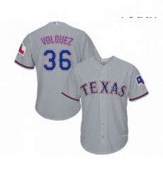 Youth Texas Rangers 36 Edinson Volquez Replica Grey Road Cool Base Baseball Jersey Youth Texas Rangers 36 Edinson Volquez Replica Grey Road Cool Base Baseball Jersey