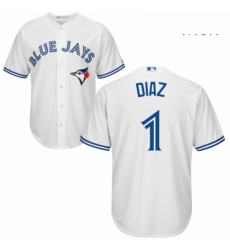 Mens Majestic Toronto Blue Jays 1 Aledmys Diaz Replica White Home MLB Jersey Mens Majestic Toronto Blue Jays 1 Aledmys Diaz Replica White Home MLB Jersey