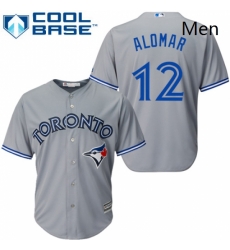 Mens Majestic Toronto Blue Jays 12 Roberto Alomar Replica Grey Road MLB Jersey Mens Majestic Toronto Blue Jays 12 Roberto Alomar Replica Grey Road MLB Jersey