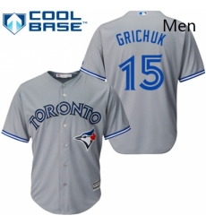 Mens Majestic Toronto Blue Jays 15 Randal Grichuk Replica Grey Road MLB Jersey Mens Majestic Toronto Blue Jays 15 Randal Grichuk Replica Grey Road MLB Jersey