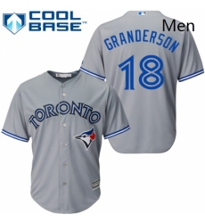 Mens Majestic Toronto Blue Jays 18 Curtis Granderson Replica Grey Road MLB Jersey Mens Majestic Toronto Blue Jays 18 Curtis Granderson Replica Grey Road MLB Jersey