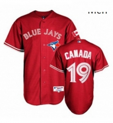 Mens Majestic Toronto Blue Jays 19 Jose Bautista Authentic Red Canada Day MLB Jersey Mens Majestic Toronto Blue Jays 19 Jose Bautista Authentic Red Canada Day MLB Jersey