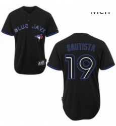 Mens Majestic Toronto Blue Jays 19 Jose Bautista Replica Black Fashion MLB Jersey Mens Majestic Toronto Blue Jays 19 Jose Bautista Replica Black Fashion MLB Jersey