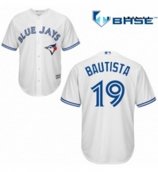 Mens Majestic Toronto Blue Jays 19 Jose Bautista Replica White Home MLB Jersey Mens Majestic Toronto Blue Jays 19 Jose Bautista Replica White Home MLB Jersey