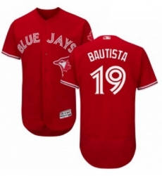 Mens Majestic Toronto Blue Jays 19 Jose Bautista Scarlet Flexbase Authentic Collection Alternate MLB Jersey Mens Majestic Toronto Blue Jays 19 Jose Bautista Scarlet Flexbase Authentic Collection Alternate MLB Jersey
