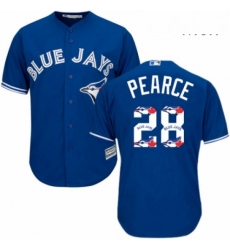 Mens Majestic Toronto Blue Jays 28 Steve Pearce Authentic Blue Team Logo Fashion MLB Jersey Mens Majestic Toronto Blue Jays 28 Steve Pearce Authentic Blue Team Logo Fashion MLB Jersey