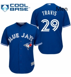 Mens Majestic Toronto Blue Jays 29 Devon Travis Replica Blue Alternate MLB Jersey Mens Majestic Toronto Blue Jays 29 Devon Travis Replica Blue Alternate MLB Jersey