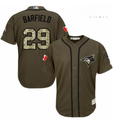 Mens Majestic Toronto Blue Jays 29 Jesse Barfield Replica Green Salute to Service MLB Jersey Mens Majestic Toronto Blue Jays 29 Jesse Barfield Replica Green Salute to Service MLB Jersey