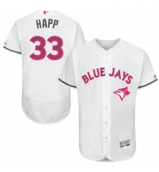 Mens Majestic Toronto Blue Jays 33 JA Happ Authentic White 2016 Mothers Day Fashion Flex Base MLB Jersey Mens Majestic Toronto Blue Jays 33 JA Happ Authentic White 2016 Mothers Day Fashion Flex Base MLB Jersey