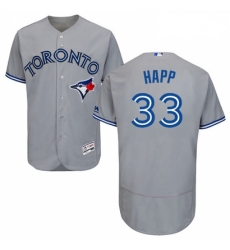 Mens Majestic Toronto Blue Jays 33 JA Happ Grey Road Flex Base Authentic Collection MLB Jersey Mens Majestic Toronto Blue Jays 33 JA Happ Grey Road Flex Base Authentic Collection MLB Jersey