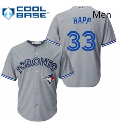 Mens Majestic Toronto Blue Jays 33 JA Happ Replica Grey Road MLB Jersey Mens Majestic Toronto Blue Jays 33 JA Happ Replica Grey Road MLB Jersey