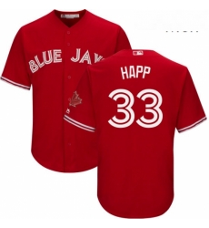 Mens Majestic Toronto Blue Jays 33 JA Happ Replica Scarlet Alternate Cool Base MLB Jersey Mens Majestic Toronto Blue Jays 33 JA Happ Replica Scarlet Alternate Cool Base MLB Jersey