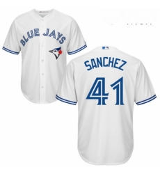Mens Majestic Toronto Blue Jays 41 Aaron Sanchez Replica White Home MLB Jersey Mens Majestic Toronto Blue Jays 41 Aaron Sanchez Replica White Home MLB Jersey