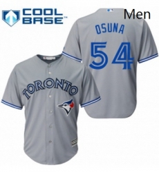 Mens Majestic Toronto Blue Jays 54 Roberto Osuna Replica Grey Road MLB Jersey Mens Majestic Toronto Blue Jays 54 Roberto Osuna Replica Grey Road MLB Jersey