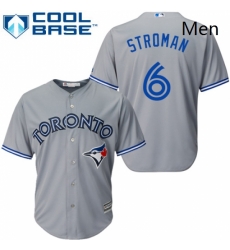 Mens Majestic Toronto Blue Jays 6 Marcus Stroman Replica Grey Road MLB Jersey Mens Majestic Toronto Blue Jays 6 Marcus Stroman Replica Grey Road MLB Jersey