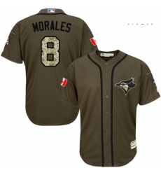 Mens Majestic Toronto Blue Jays 8 Kendrys Morales Replica Green Salute to Service MLB Jersey Mens Majestic Toronto Blue Jays 8 Kendrys Morales Replica Green Salute to Service MLB Jersey