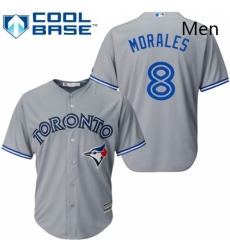 Mens Majestic Toronto Blue Jays 8 Kendrys Morales Replica Grey Road MLB Jersey Mens Majestic Toronto Blue Jays 8 Kendrys Morales Replica Grey Road MLB Jersey