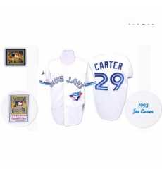 Mens Mitchell and Ness Toronto Blue Jays 29 Joe Carter Replica White Throwback MLB Jersey Mens Mitchell and Ness Toronto Blue Jays 29 Joe Carter Replica White Throwback MLB Jersey