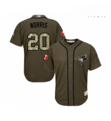 Mens Toronto Blue Jays 20 Bud Norris Authentic Green Salute to Service Baseball Jersey Mens Toronto Blue Jays 20 Bud Norris Authentic Green Salute to Service Baseball Jersey