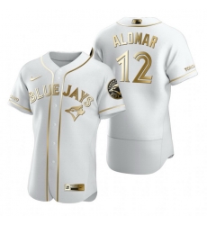 Toronto Blue Jays 12 Roberto Alomar White Nike Mens Authentic Golden Edition MLB Jersey Toronto Blue Jays 12 Roberto Alomar White Nike Mens Authentic Golden Edition MLB Jersey