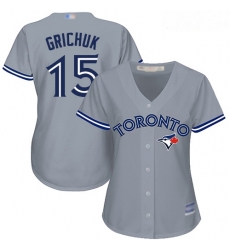Blue Jays #15 Randal Grichuk Grey Road Women Stitched Baseball Jersey Blue Jays #15 Randal Grichuk Grey Road Women Stitched Baseball Jersey