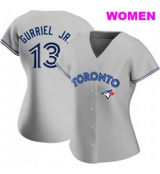 WOMEN'S TORONTO BLUE JAYS #13 LOURDES GURRIEL JR. GRAY ROAD JERSEY WOMEN'S TORONTO BLUE JAYS #13 LOURDES GURRIEL JR. GRAY ROAD JERSEY