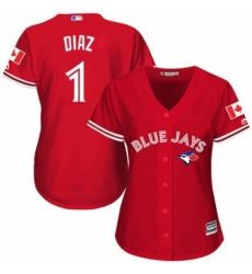 Womens Majestic Toronto Blue Jays 1 Aledmys Diaz Authentic Scarlet Alternate MLB Jersey Womens Majestic Toronto Blue Jays 1 Aledmys Diaz Authentic Scarlet Alternate MLB Jersey
