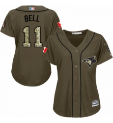 Womens Majestic Toronto Blue Jays 11 George Bell Authentic Green Salute to Service MLB Jersey Womens Majestic Toronto Blue Jays 11 George Bell Authentic Green Salute to Service MLB Jersey