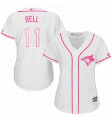 Womens Majestic Toronto Blue Jays 11 George Bell Replica White Fashion Cool Base MLB Jersey Womens Majestic Toronto Blue Jays 11 George Bell Replica White Fashion Cool Base MLB Jersey