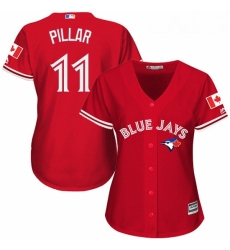 Womens Majestic Toronto Blue Jays 11 Kevin Pillar Replica Red Canada Day MLB Jersey Womens Majestic Toronto Blue Jays 11 Kevin Pillar Replica Red Canada Day MLB Jersey