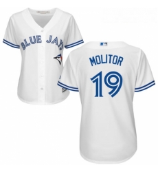 Womens Majestic Toronto Blue Jays 19 Paul Molitor Authentic White Home MLB Jersey Womens Majestic Toronto Blue Jays 19 Paul Molitor Authentic White Home MLB Jersey