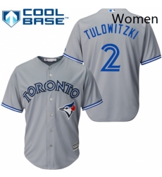 Womens Majestic Toronto Blue Jays 2 Troy Tulowitzki Authentic Grey MLB Jersey Womens Majestic Toronto Blue Jays 2 Troy Tulowitzki Authentic Grey MLB Jersey