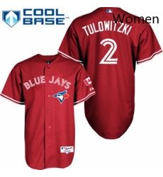 Womens Majestic Toronto Blue Jays 2 Troy Tulowitzki Authentic Red Canada Day MLB Jersey Womens Majestic Toronto Blue Jays 2 Troy Tulowitzki Authentic Red Canada Day MLB Jersey