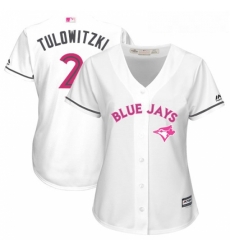 Womens Majestic Toronto Blue Jays 2 Troy Tulowitzki Authentic White Mothers Day Cool Base MLB Jersey Womens Majestic Toronto Blue Jays 2 Troy Tulowitzki Authentic White Mothers Day Cool Base MLB Jersey